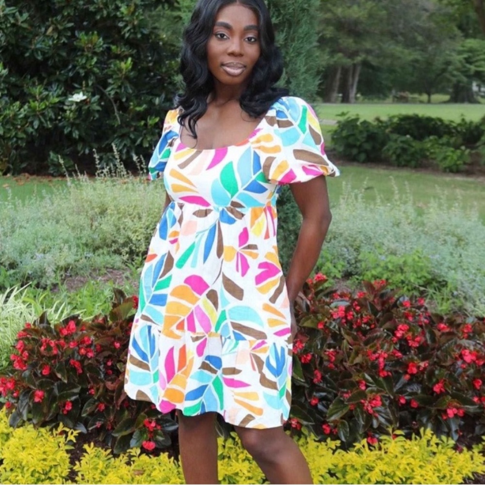 NWT TABITHA BROWN X TARGET Botanical Print Puff Sleeve Dress